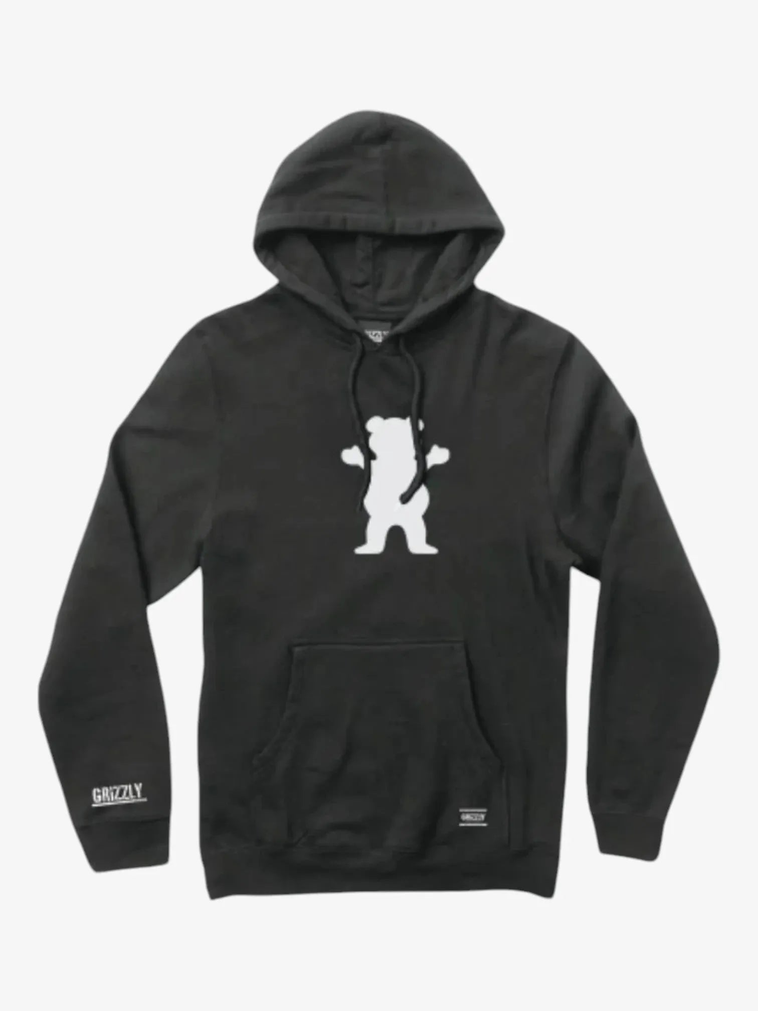 Grizzly OG Bear Black Hoodie - Men's Winter Warm Fleece Pullover for Outdoor Activities & Casual Wear
