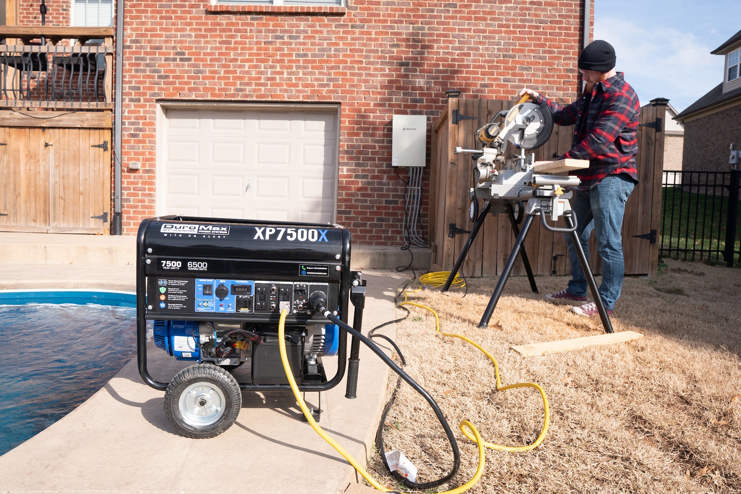 7,500 Watt Portable Gasoline Generator with CO Alert - Reliable Backup Power for Home, Camping & Outdoor Emergencies