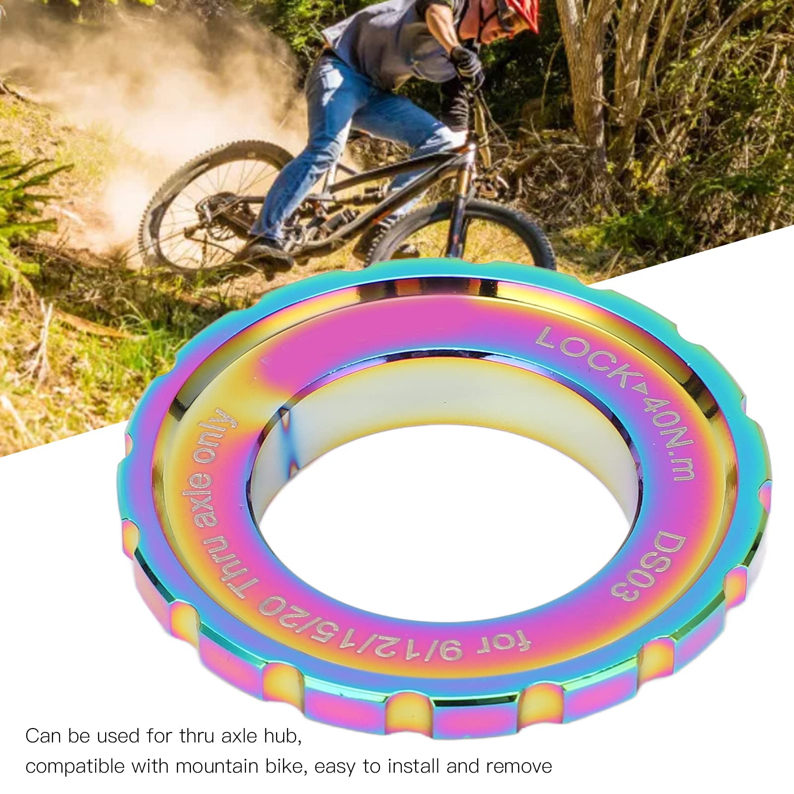 Premium Bike Centerlock Lockring - Durable MTB Wheelset Hub Disc Rotor Lock Ring for Mountain Bikes | Perfect for Trail Riding & Off-Road Cycling