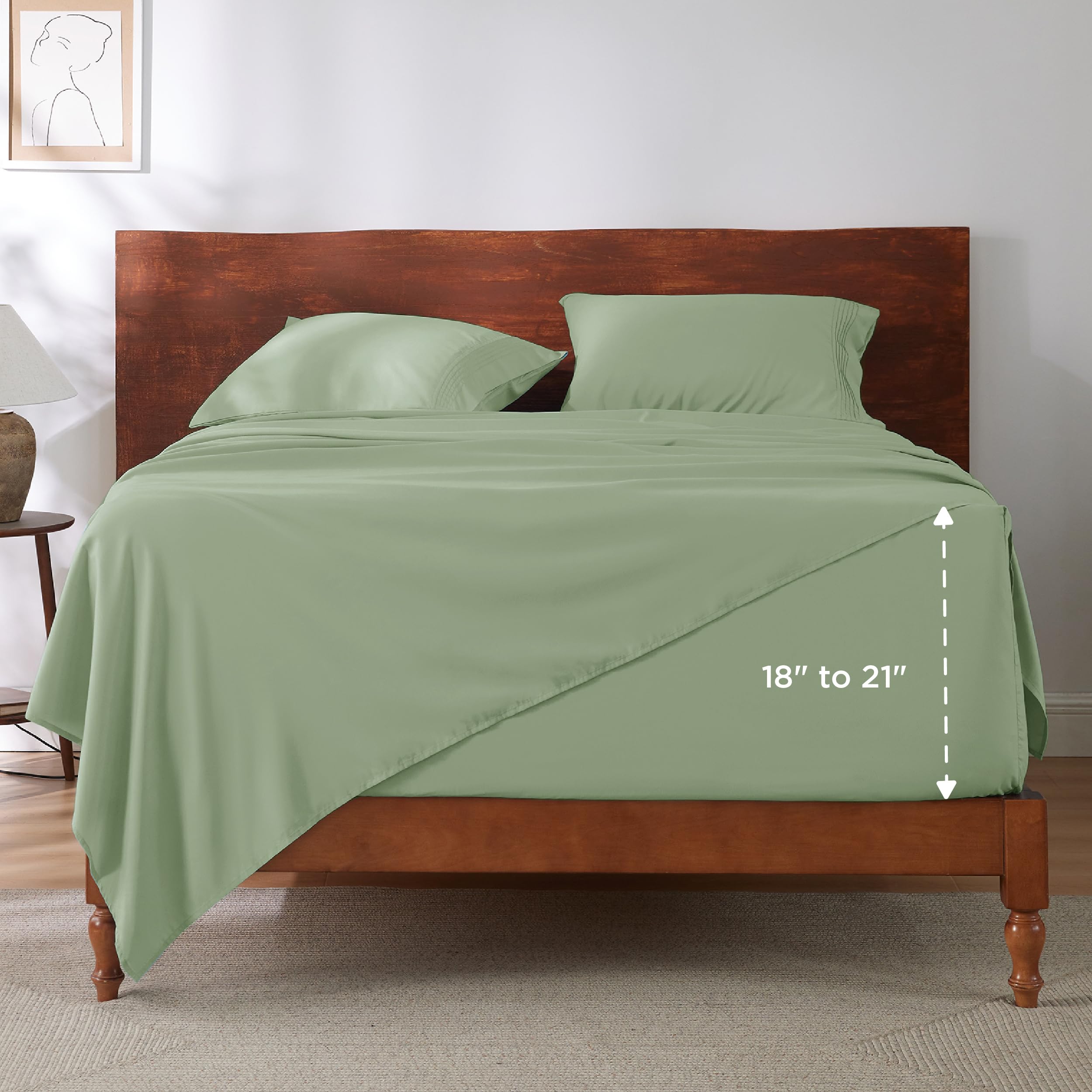 Bedsure GentleSoft Twin XL Sheets Set - Ultra Soft & Breathable Cooling Bedding for Dorm, Deep Pocket Fits Mattress Up to 21