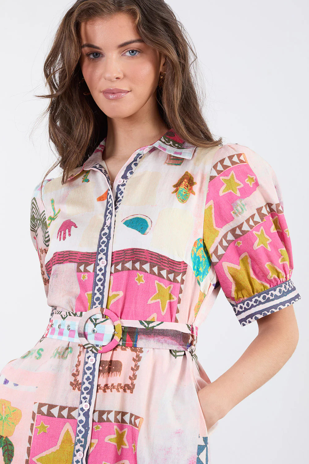 Eliza Women's Pink Shirt Dress - Casual & Office Wear - Perfect for Spring & Summer Outfits