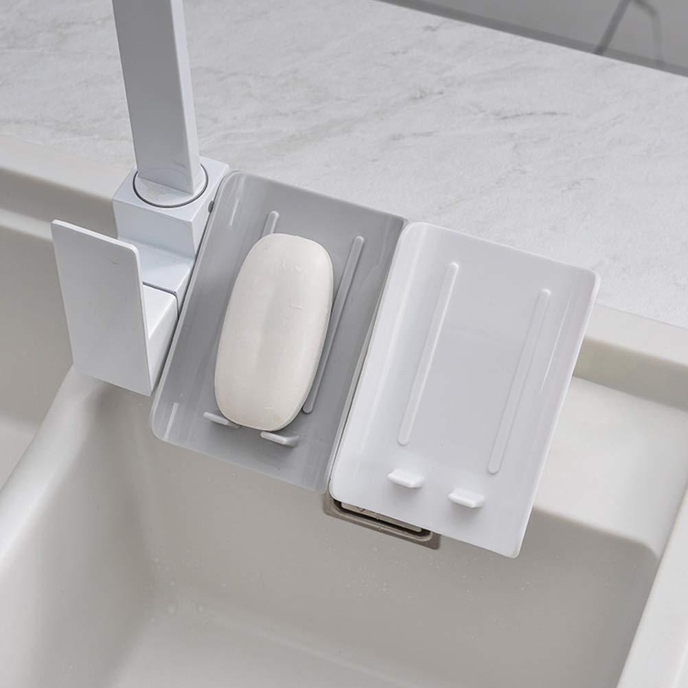 Portable Self-Draining Soap Holder - Waterfall Design Box Drain Soap Dish for Bathroom, Sink, Wall Mount or Travel | Perfect for Shower, Kitchen & Vanity Organization