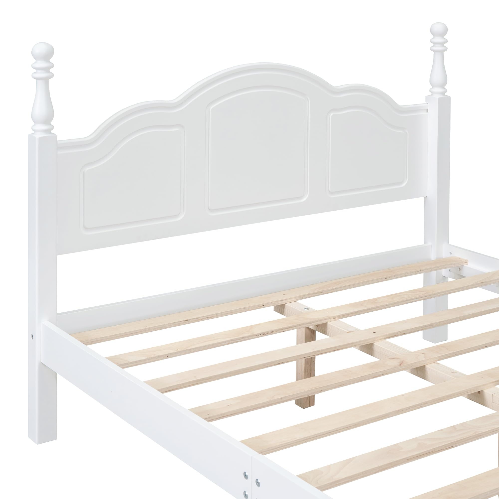 Harper & Bright Designs 3-Piece Full Size Bedroom Set - Wood Platform Bed with 2 Nightstands, White | Modern Bedroom Furniture for Small Spaces & Guest Rooms