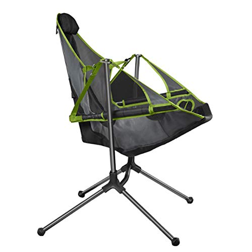 Portable Folding Camping Swing Recliner Chair - Lightweight Aviation Aluminum Alloy Frame with Adjustable Backrest for Outdoor Relaxation | Perfect for Camping, Beach, Picnic, Hiking & Backyard Use (Gray)