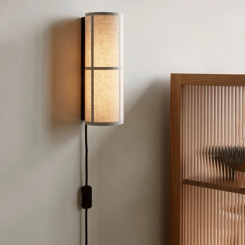 Lina Woven Fabric Wall Lamp - Modern Handwoven Rattan Light Fixture for Bedroom, Living Room & Nursery - Soft Ambient Lighting for Cozy Home Decor