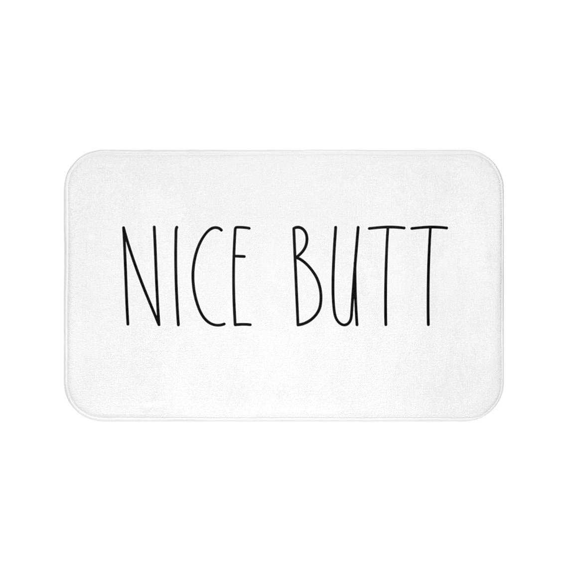 Funny Non-Slip Bathroom Rug - 'Nice Butt' Design 16x24 Inch Bath Mat for Shower, Bathtub & Floor - Soft Absorbent Microfiber Bathroom Decor