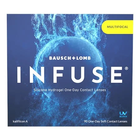 Infuse Multifocal Contact Lenses 90 Pack - Monthly Supply for Clear Vision at All Distances | Perfect for Work, Reading & Driving
