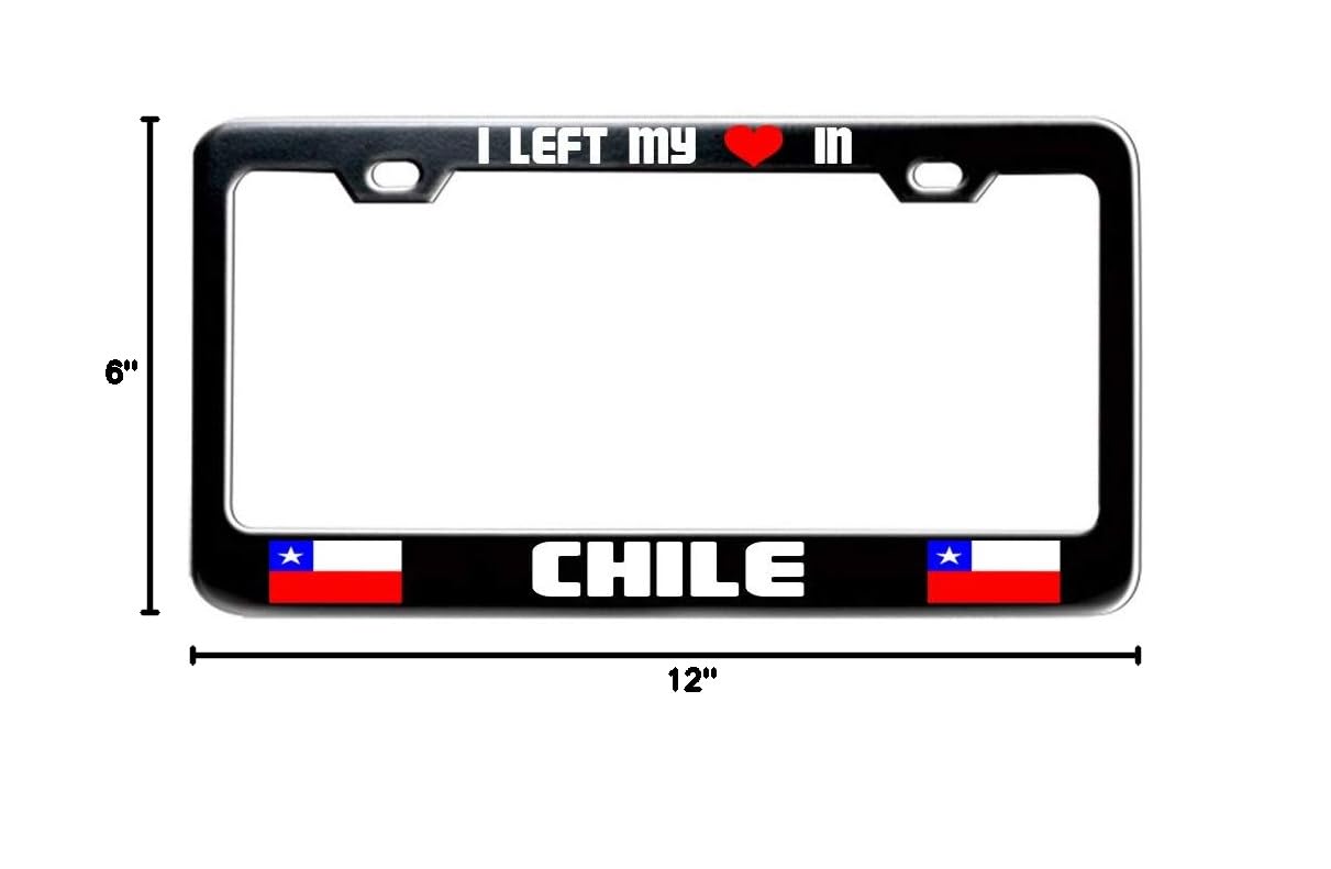 Chile Flag Metal License Plate Frame - Durable Aluminum Car & Truck Accessory - Perfect for Travel Enthusiasts & Proud Chileans