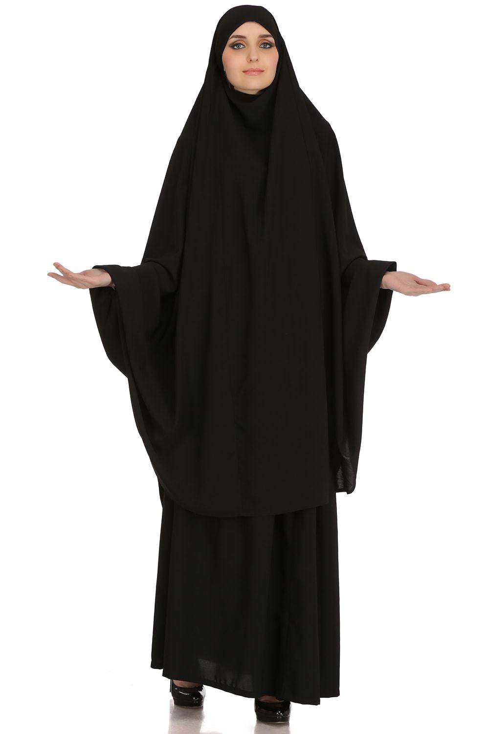 Free Size Jilbab/Khimar & Skirt Set - Breathable Nida Fabric for Muslim Women - Perfect for Prayer, Daily Wear & Special Occasions