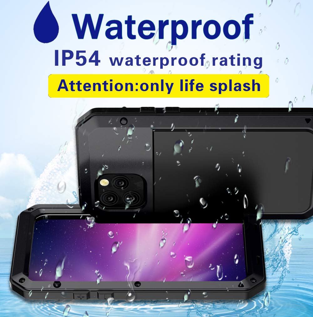 **Marrkey Heavy Duty Shockproof Aluminum Alloy Case for iPhone 11 Pro Max 6.5 Inch - Full Body Protection with Built-in Screen Protector, Black - Perfect for Outdoor, Work & Travel**