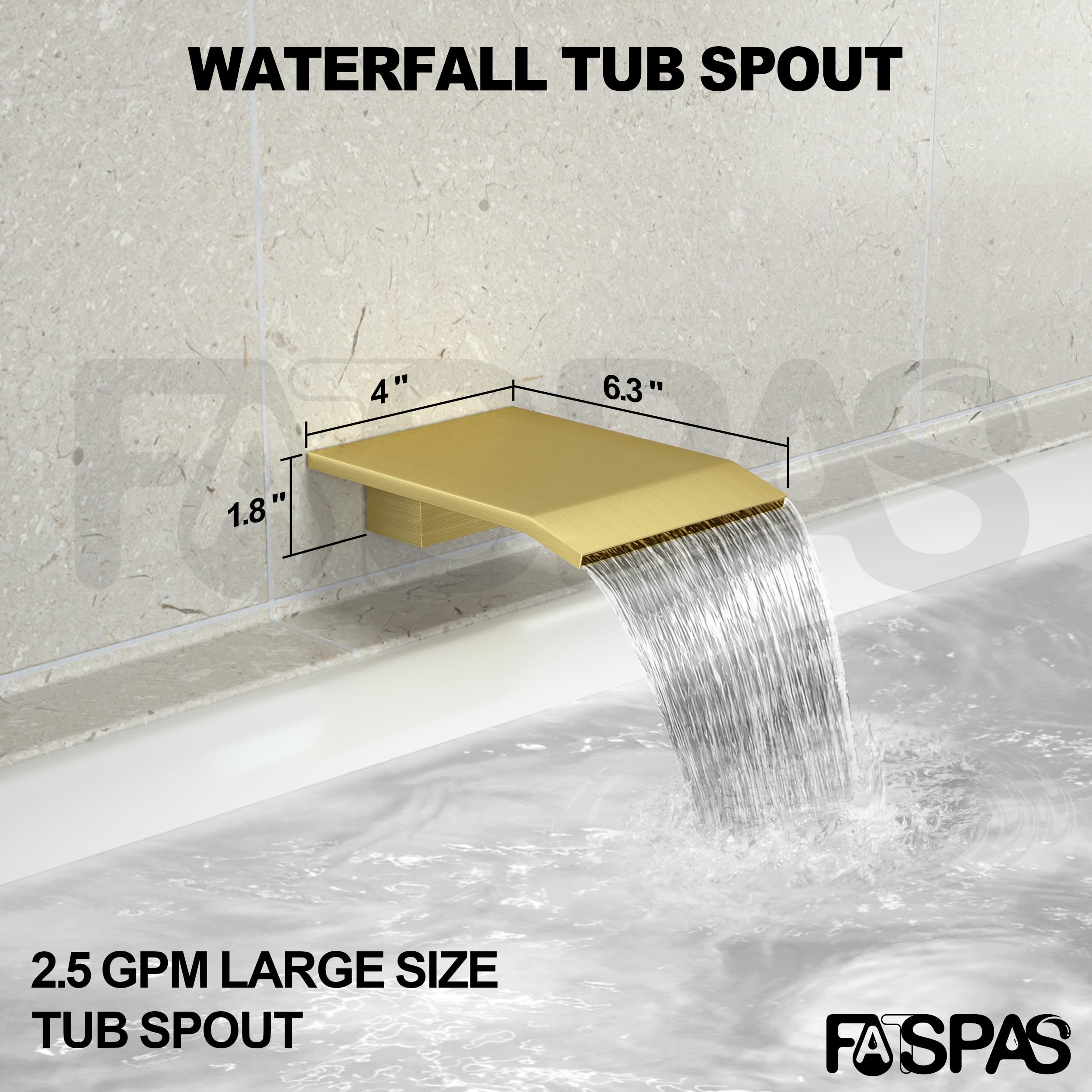 Brushed Gold Shower System with Tub Spout - 10 Inch Rain Shower Head & Handheld Shower Combo - Wall Mounted Bathroom Faucet Set for Luxurious Spa Experience at Home