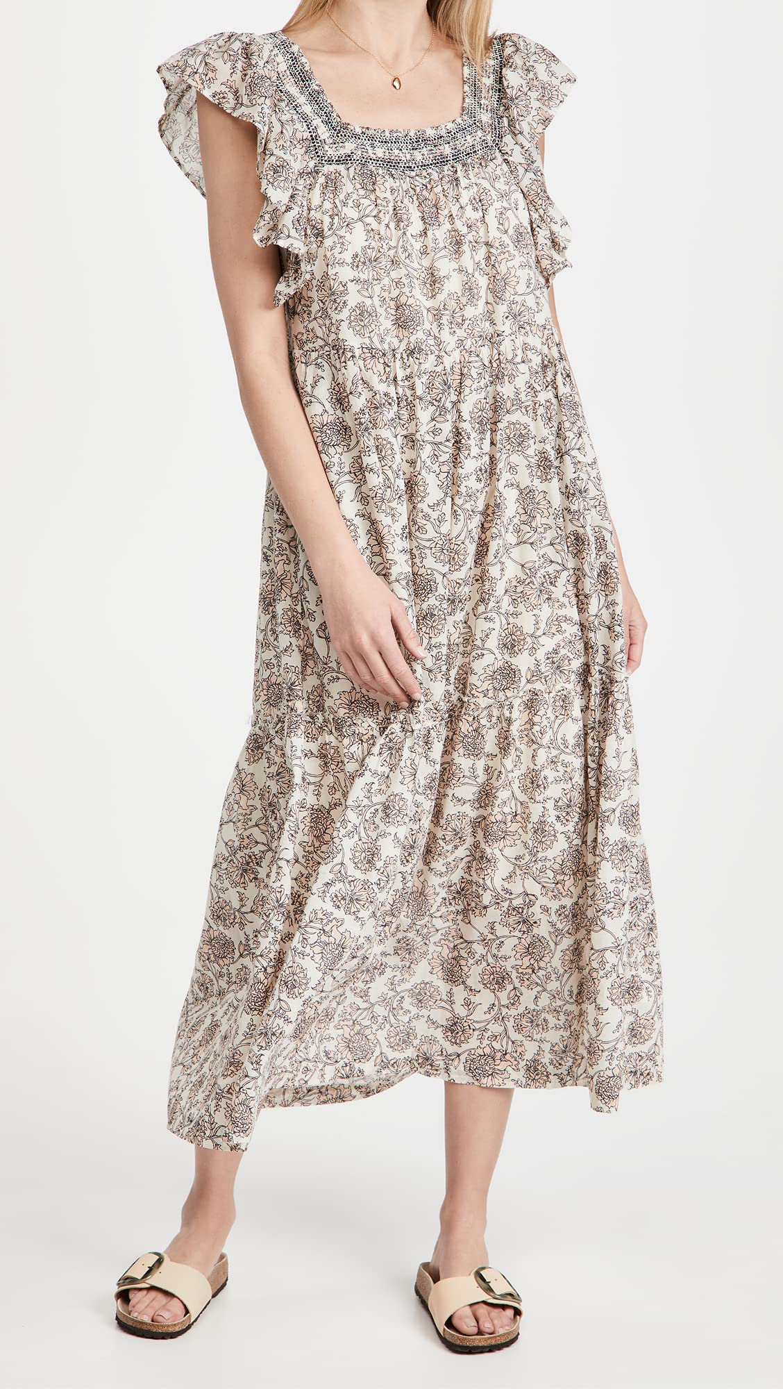 Free People Bonita Printed Midi Dress - Floral Bohemian Summer Dress for Women | Perfect for Beach Vacations, Music Festivals & Date Nights
