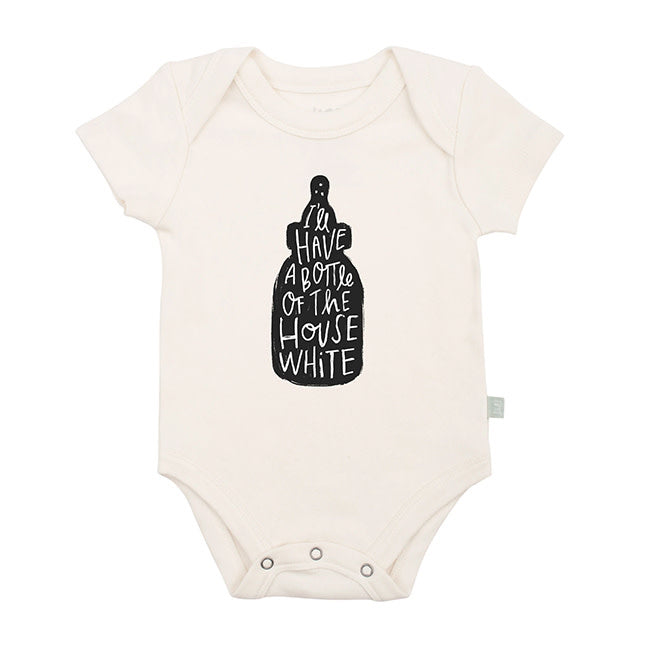 Finn & Emma Organic Cotton Graphic Bodysuit - Soft White - Perfect for Baby's Playtime, Outings & Photo Shoots