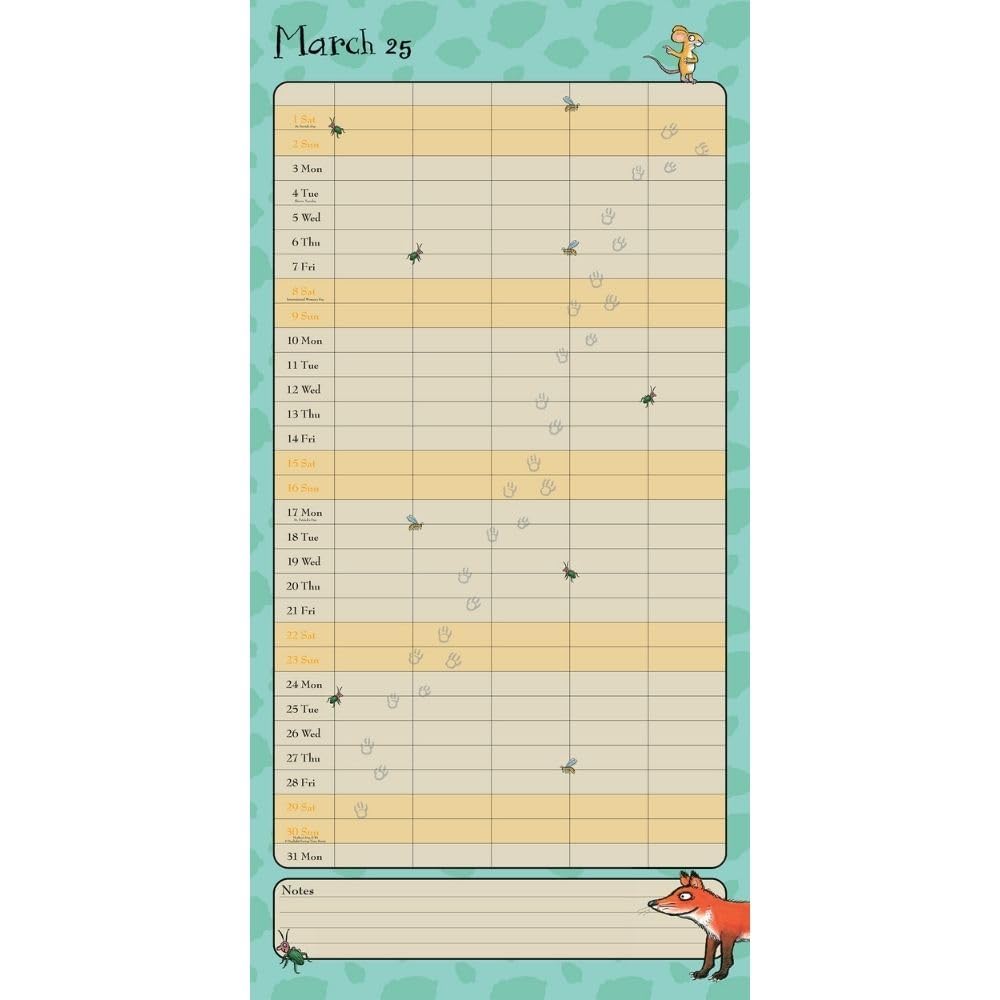 The Gruffalo 2025 Wall Calendar - 17-Month Family Organizer with Free Stickers - Perfect for Home, Office & Classroom Planning
