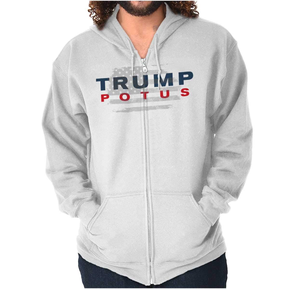 Trump 2020 Election Zip Up Hoodie for Men & Women - Official POTUS Campaign Merchandise | Political Rally, Conservative Events & Patriotic Apparel