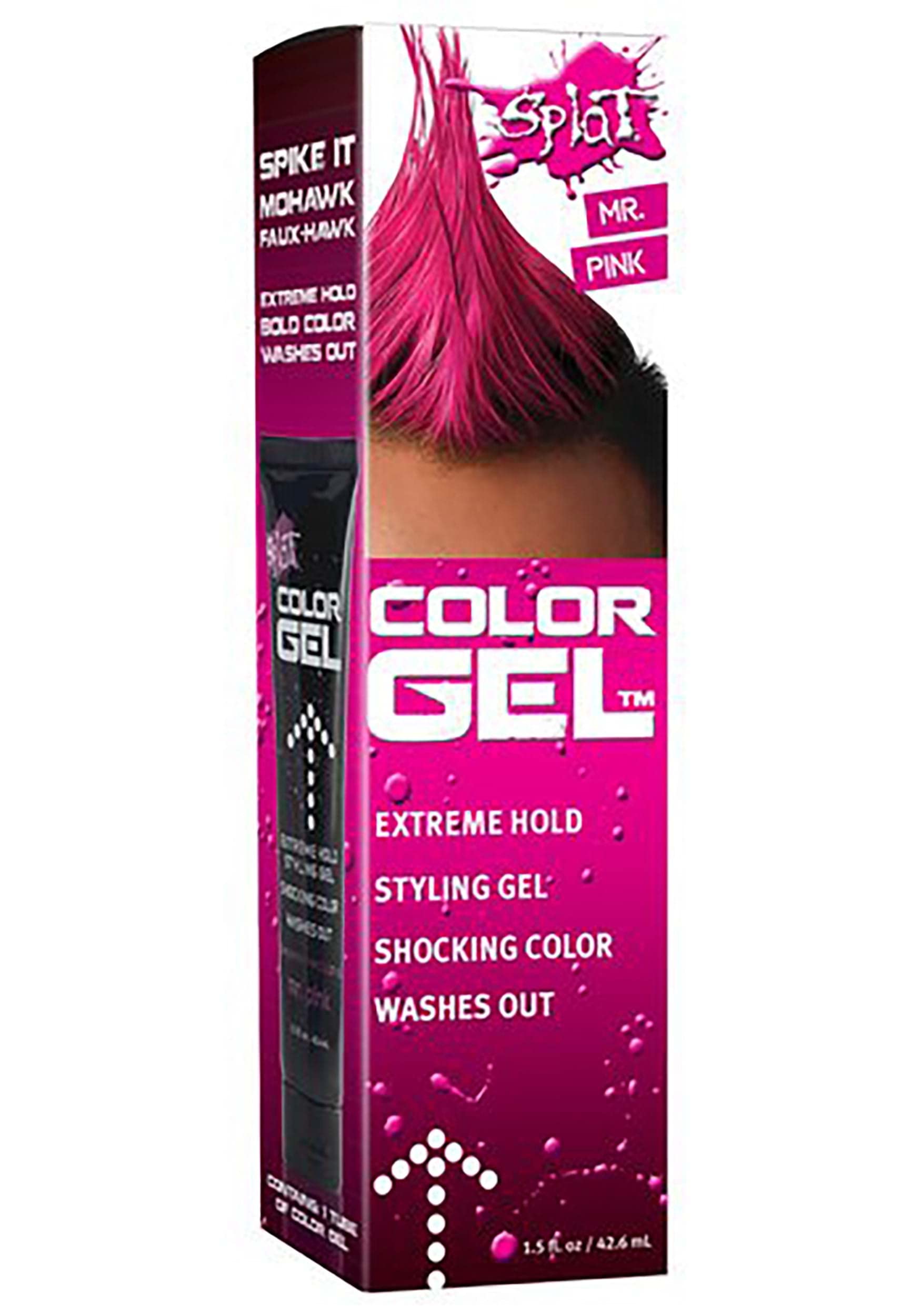 Pink Temporary Hair Styling Gel - Non-Sticky & Washable Color Gel for Short & Long Hair - Perfect for Parties, Halloween, Cosplay & Costume Events