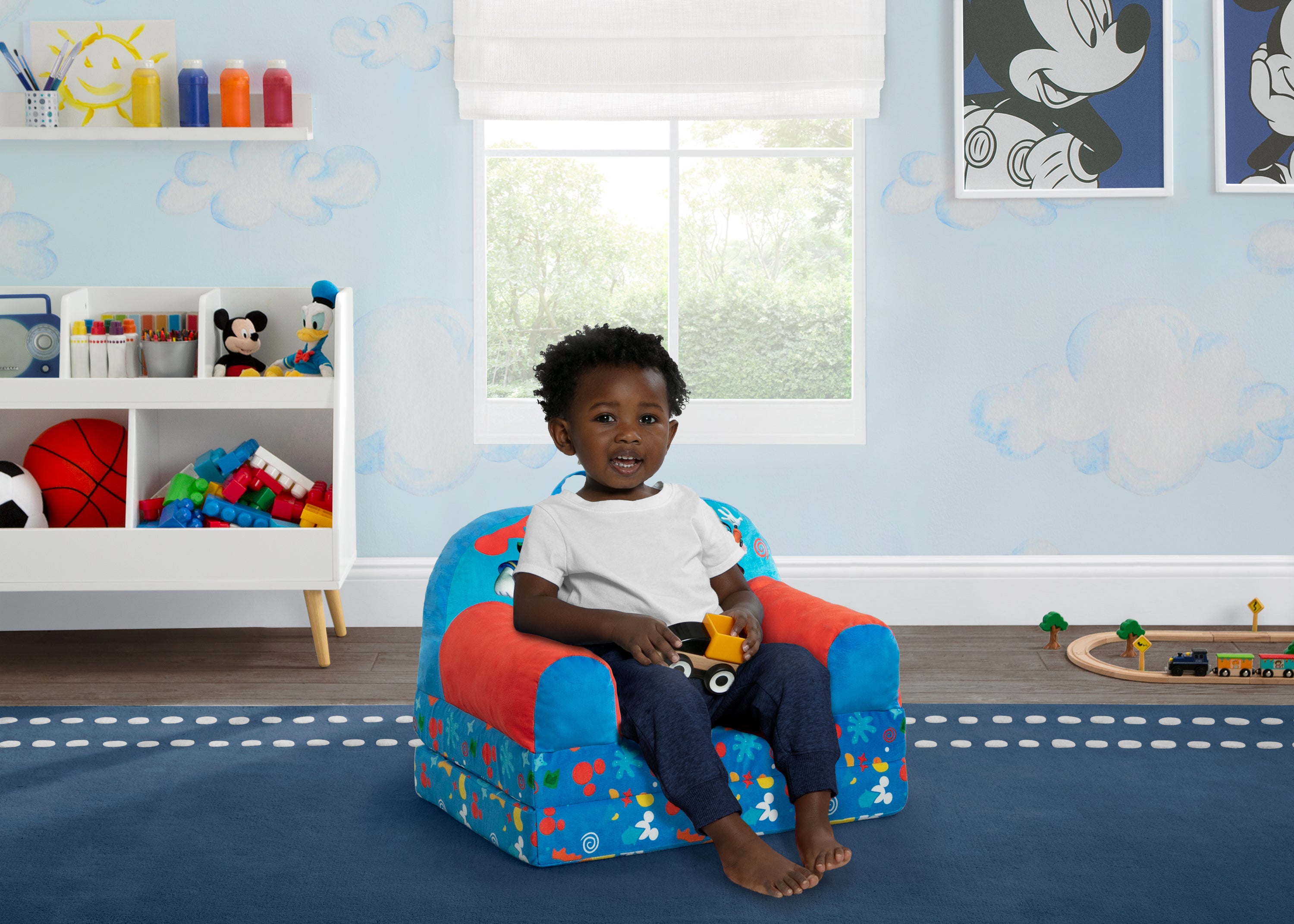 Disney Mickey Mouse Cozee Buddy Flip Out Chair - Soft Plush Recliner for Kids, Perfect for Playrooms, Bedrooms & Movie Nights