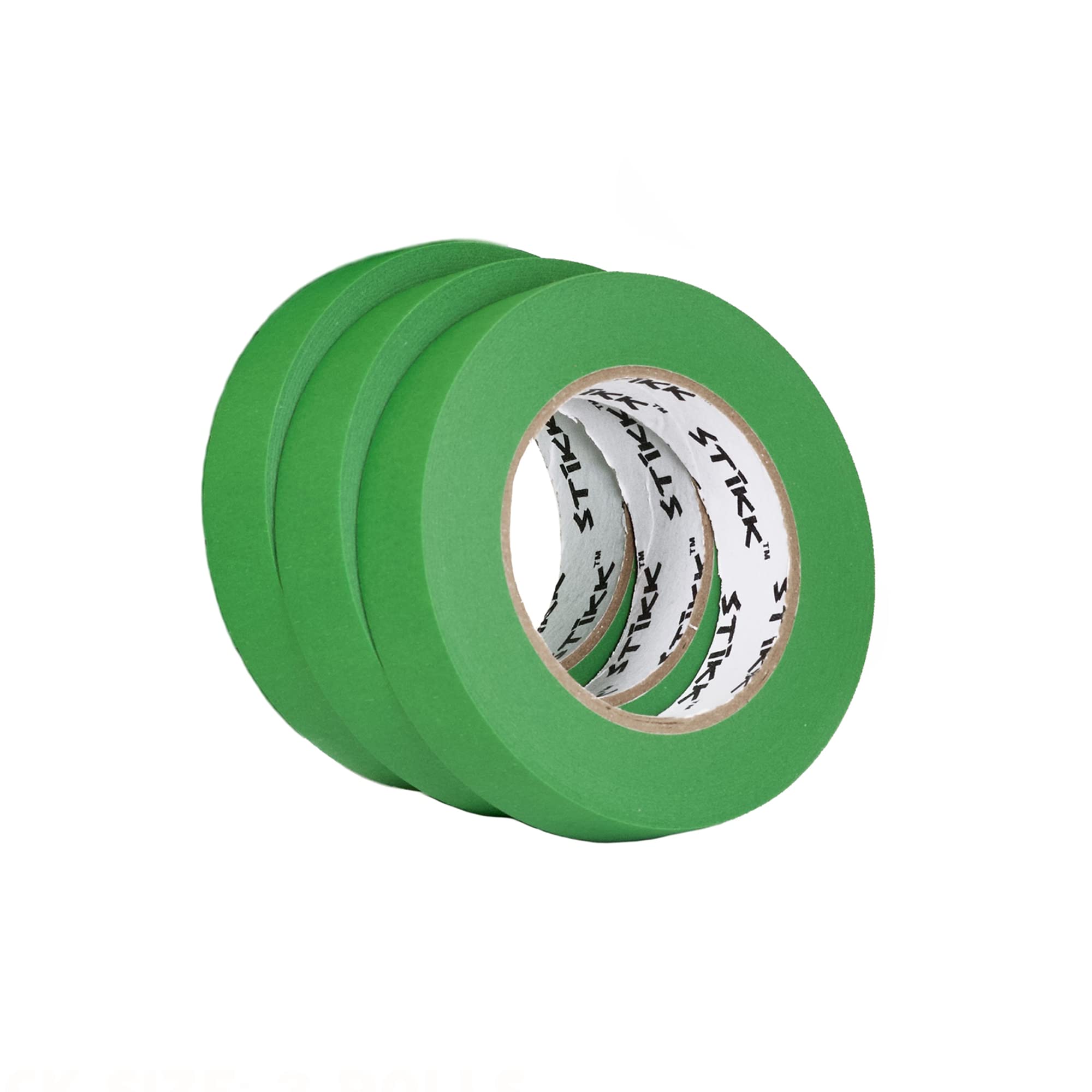 STIKK Green Painter's Tape 3-Pack - 1 Inch x 60 Yards - Residue-Free Masking Tape for Painting, Edges, Trim & Ceilings - Perfect for DIY Home Projects, Wall Art & Furniture Painting - Professional Grade Painting Supplies