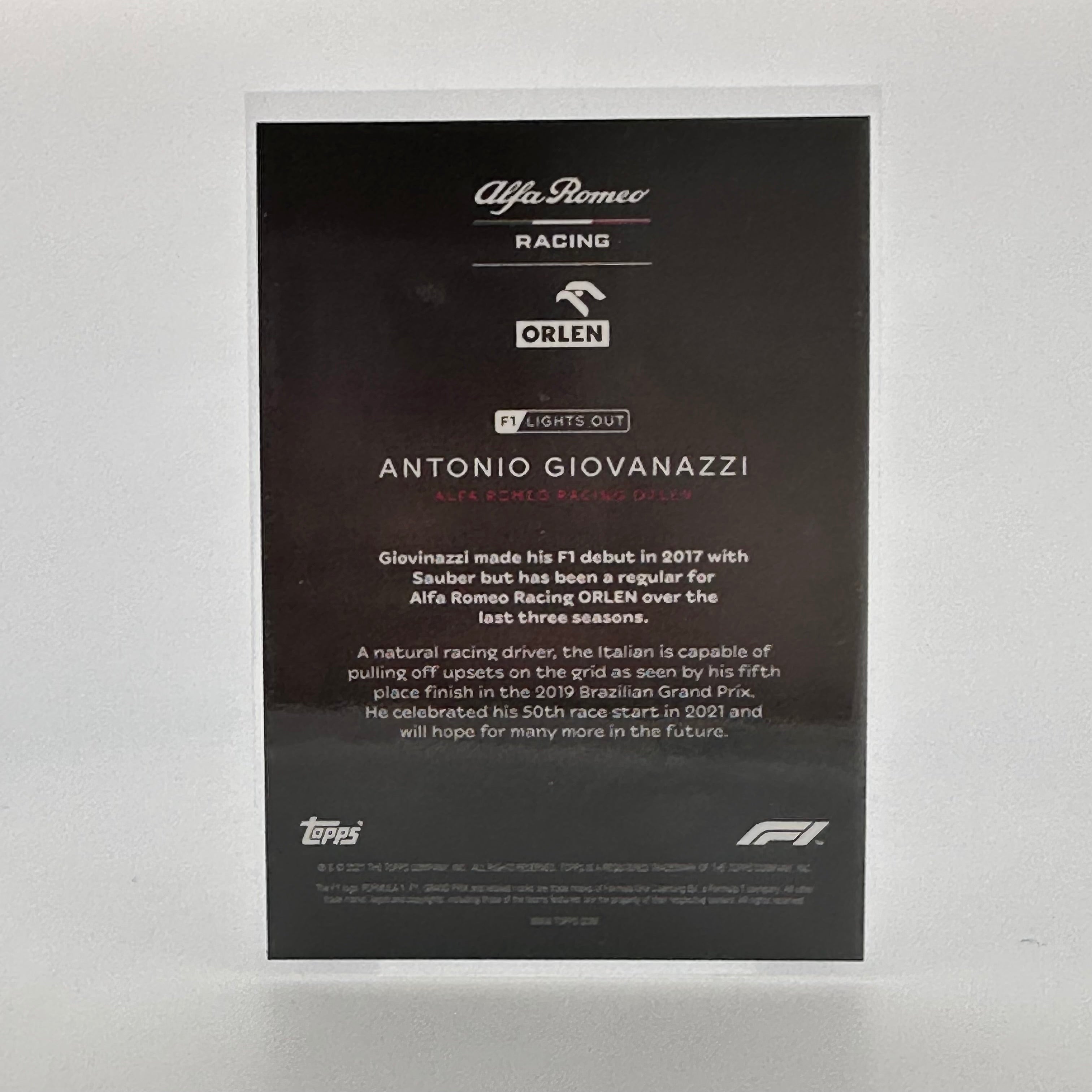 75 Antonio Giovinazzi Green Parallel Racing Driver Card - Collectible for F1 Fans, Sports Memorabilia Enthusiasts & Trading Card Games
