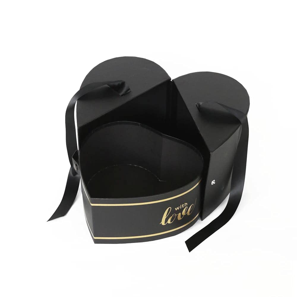 Premium Heart Shaped Floral Gift Box - Luxury European Style Flower Arrangement Box for Roses, Bouquets & Special Occasions (Black) - Perfect for Valentine's Day, Weddings & Anniversary Gifts