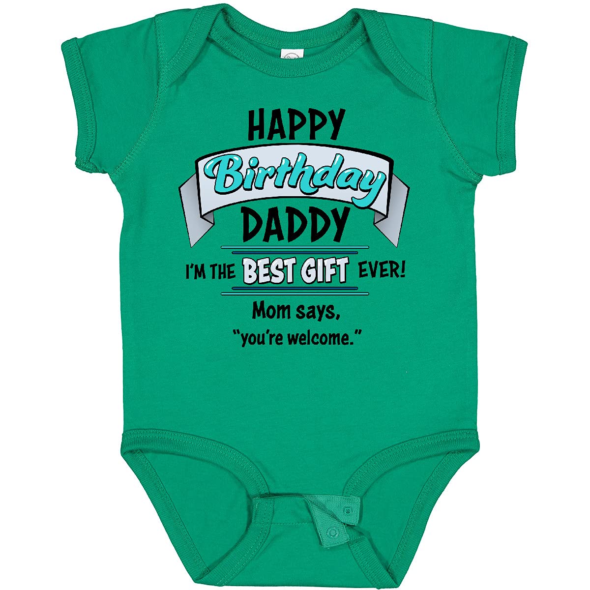 Inktastic Happy Birthday Baby Bodysuit - Cute Blue Onesie for Newborns & Infants | Perfect for Birthday Parties, Photo Shoots & Gifts