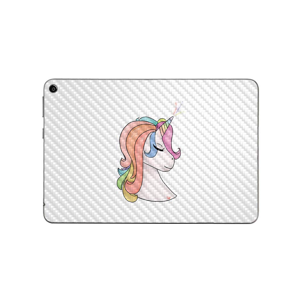 MightySkins Carbon Fiber Skin for Amazon Fire HD 8 (2020) - Unicorn Magic | Protective & Durable Textured Cover | Easy to Apply | Made in USA | Perfect for Kids, Travel & Everyday Tablet Protection