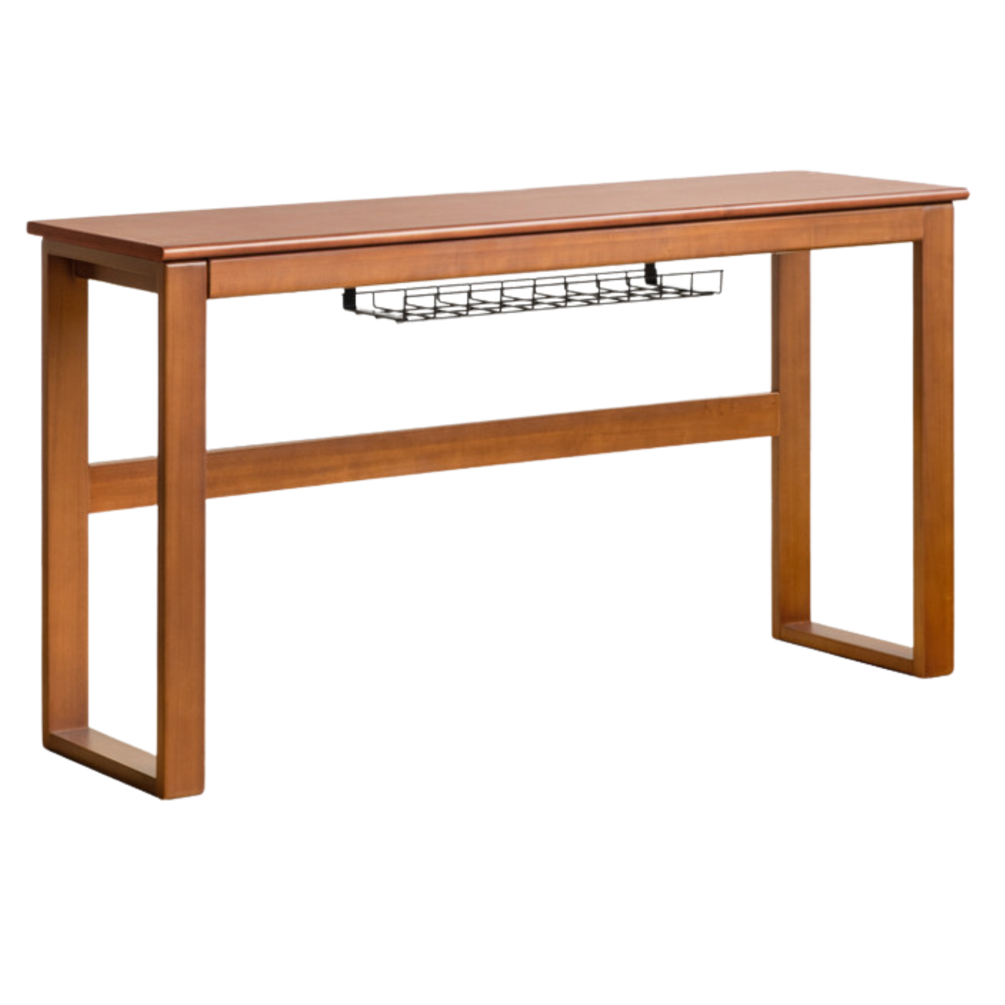 Solid Oak and Poplar Wood Long Narrow Desk - Modern Minimalist Home Office Writing Table for Small Spaces | Perfect for Study, Work, and Laptop Use
