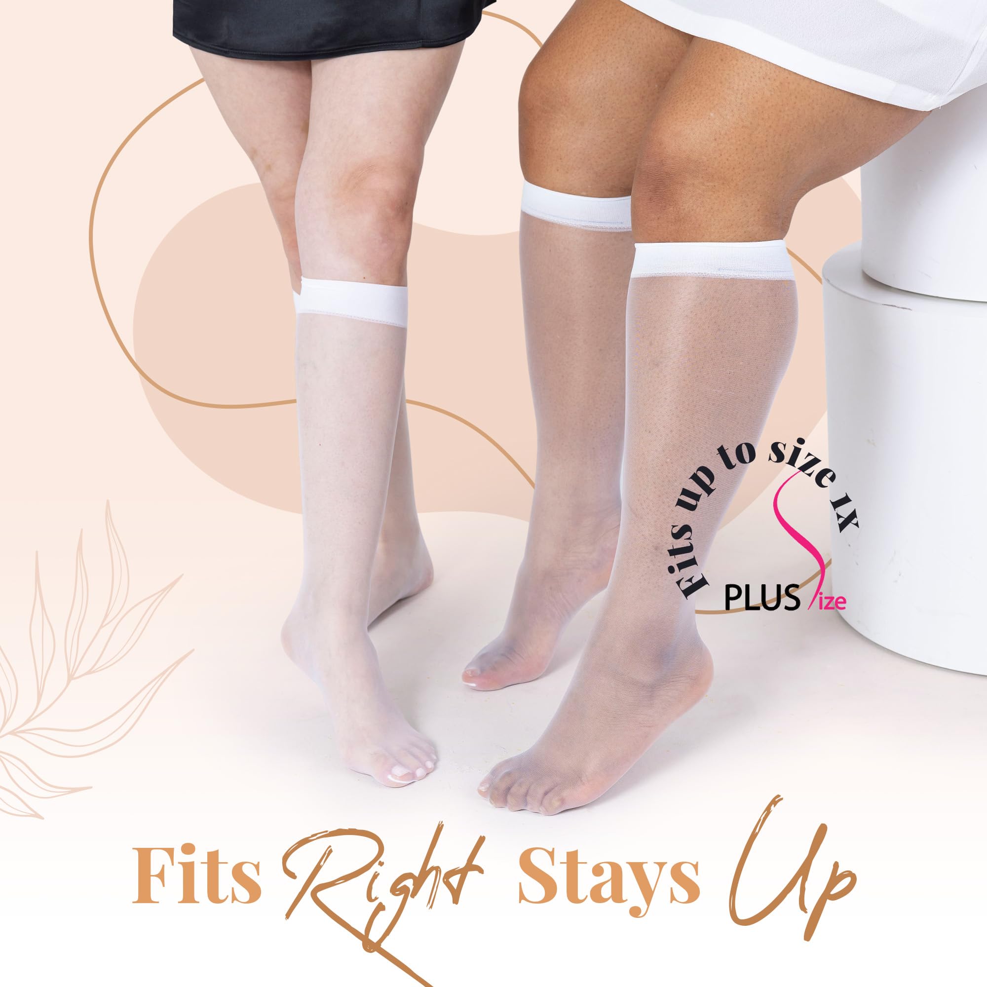 Silky Toes Sheer Knee High Stockings for Women - 6 Pairs Nylon Tights (Black/Beige/Nude) - Comfortable & Breathable Office Socks for Work, Dress & Formal Occasions