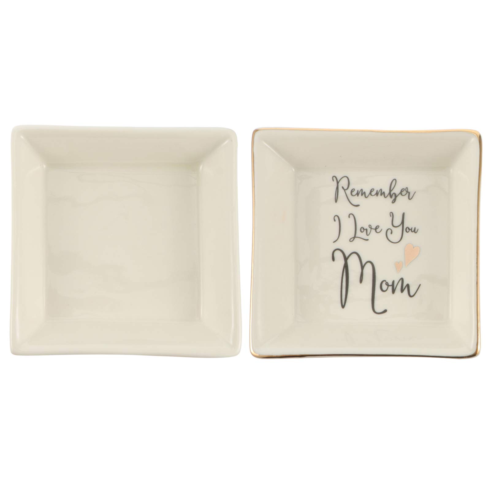 Amosfun 2-Pack Ceramic Jewelry Tray - Square Ring Dish, Candy Holder & Key Organizer for Bracelets, Earrings, Watches - Elegant Home, Hotel & Restaurant Decor - Perfect for Mother's Day Gifts & Vanity Organizing