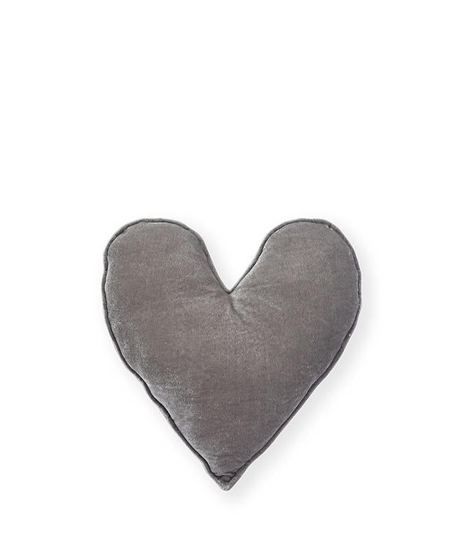 Soft Velvet Heart Pillow Small Grey - Cozy Home Decor for Bedroom, Living Room, or Gift