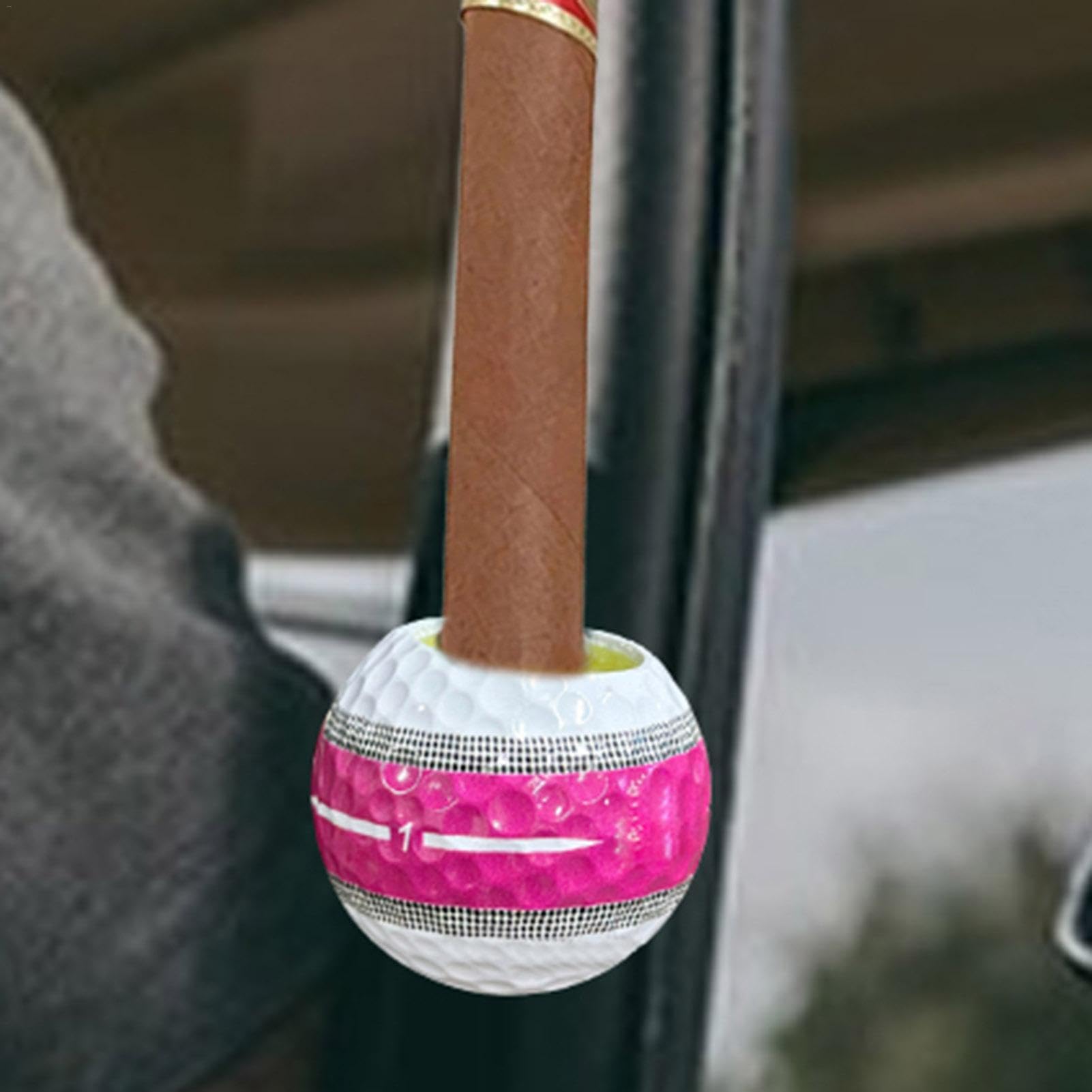 Golf Ball Cigarette Holder for Men - Portable Golf Cart Cigarette Stand | Perfect for Golfers & Smokers - Ideal for Golf Courses, Driving Ranges & Outdoor Activities