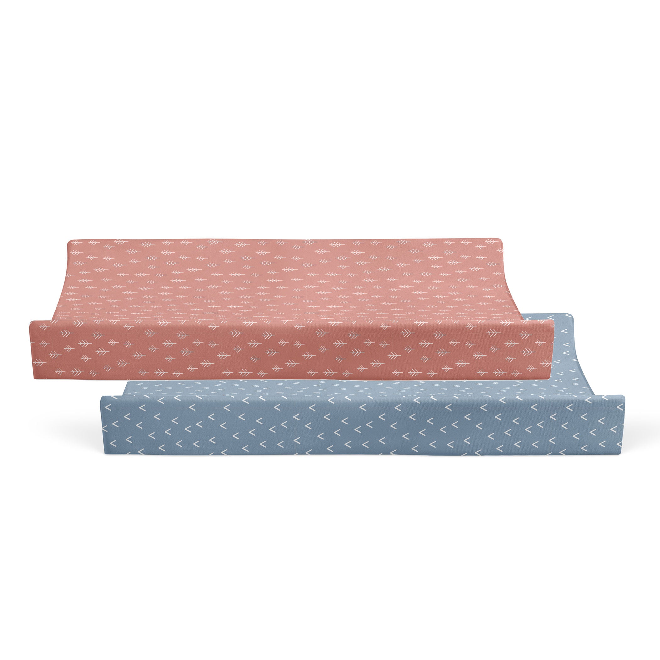 Nordic 2-Pack Waterproof Changing Pad Covers - Soft Denim & Clay Colors for Baby Nursery | Ideal for Diaper Changes, Travel & Daycare Use