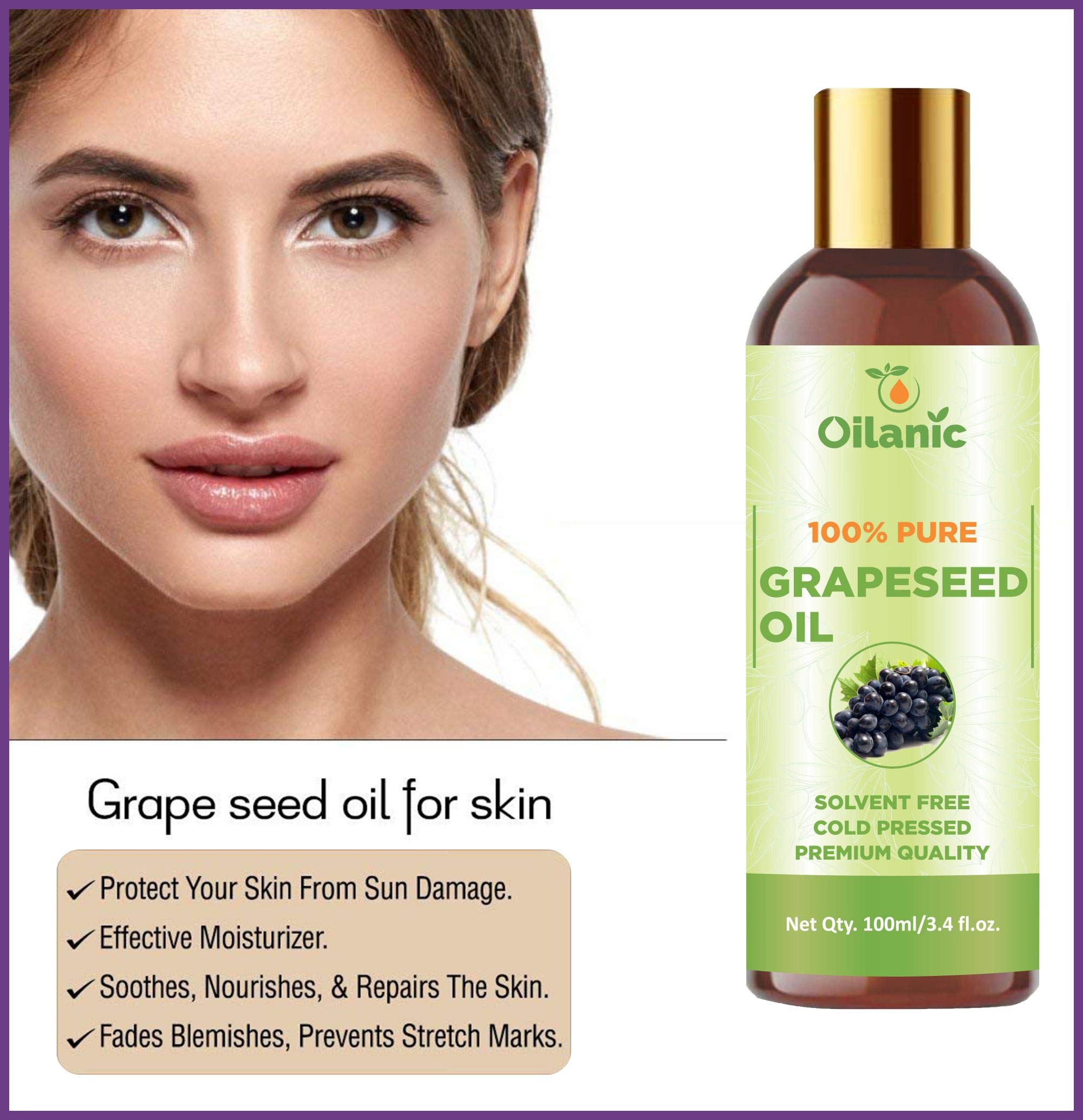 Oilanic 100% Pure & Natural Grapeseed Oil & Walnut Oil Combo Pack - 2 Bottles (100ml Each, Total 200ml) for Cooking, Salad Dressing & Skin Care