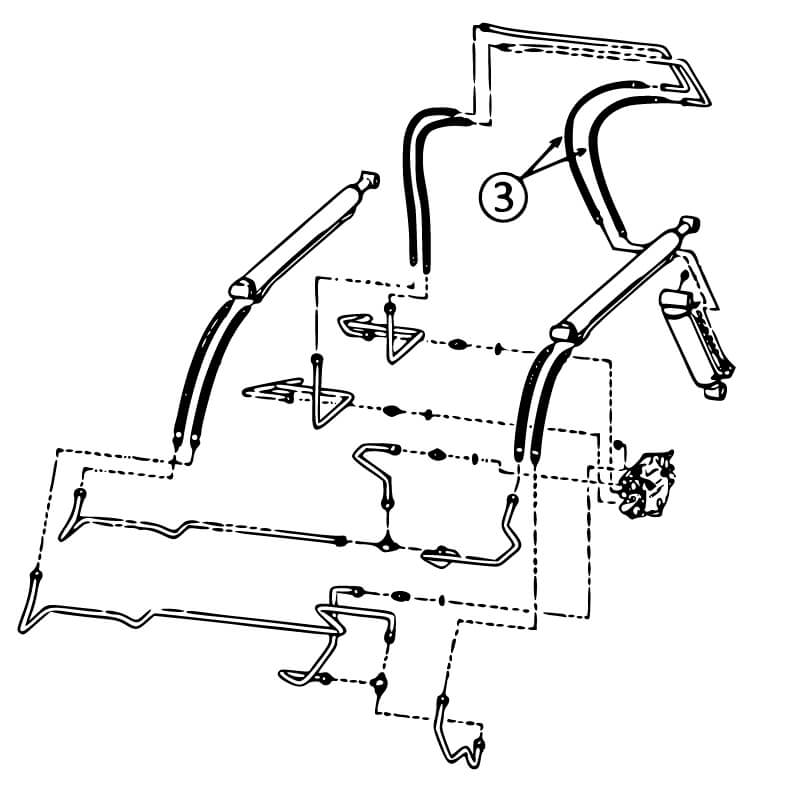 Bobcat 641 642 643 645 Skid Steer Loader Bucket Tilt Cylinder Hose Replacement - Compatible with Models 641, 642, 643, 645 - Heavy Duty Hydraulic Hose for Construction & Landscaping Projects