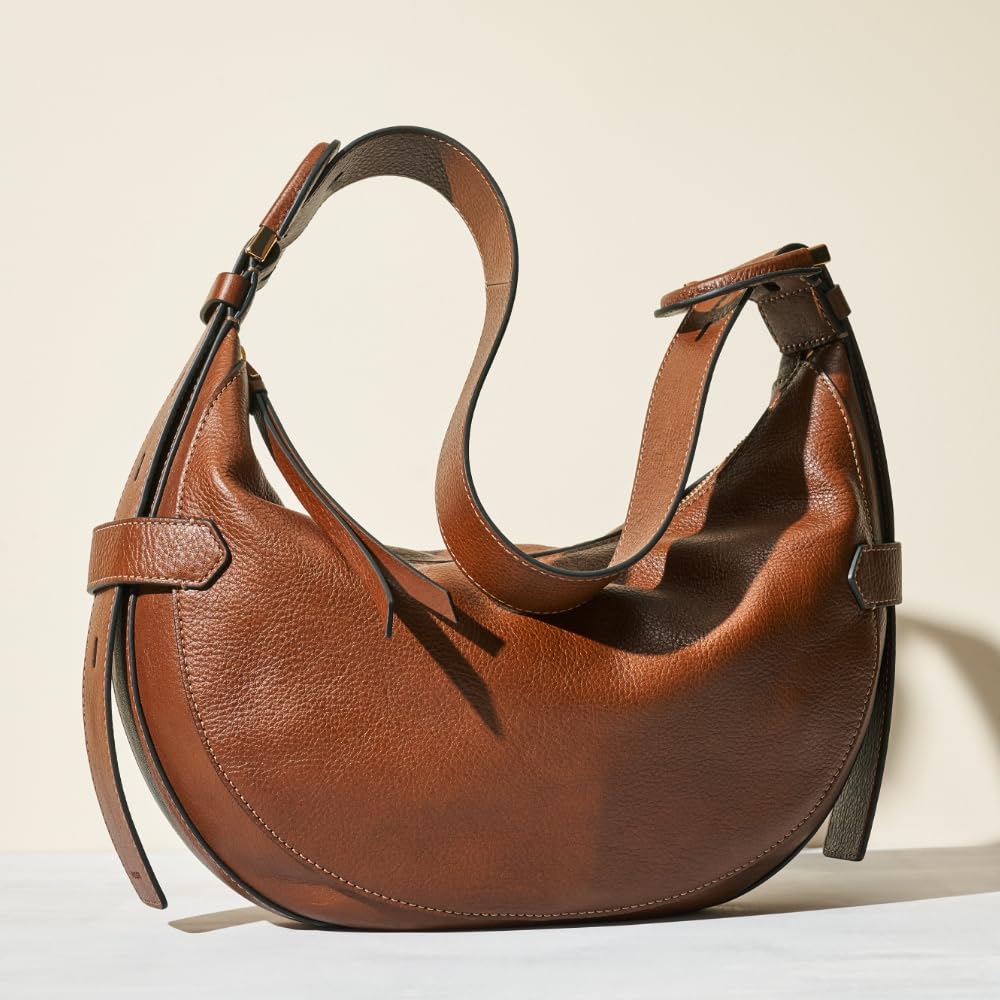 Fossil Women's Harwell Genuine Leather Hobo Purse - Stylish Handbag for Everyday Use, Work & Travel