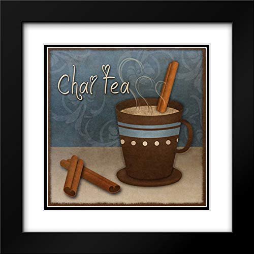SD Graphics Studio 28x28 Inch Black Modern Picture Frame with Double Matted Museum Quality Art Print - 'Chai Tea' Wall Decor for Living Room, Bedroom & Office