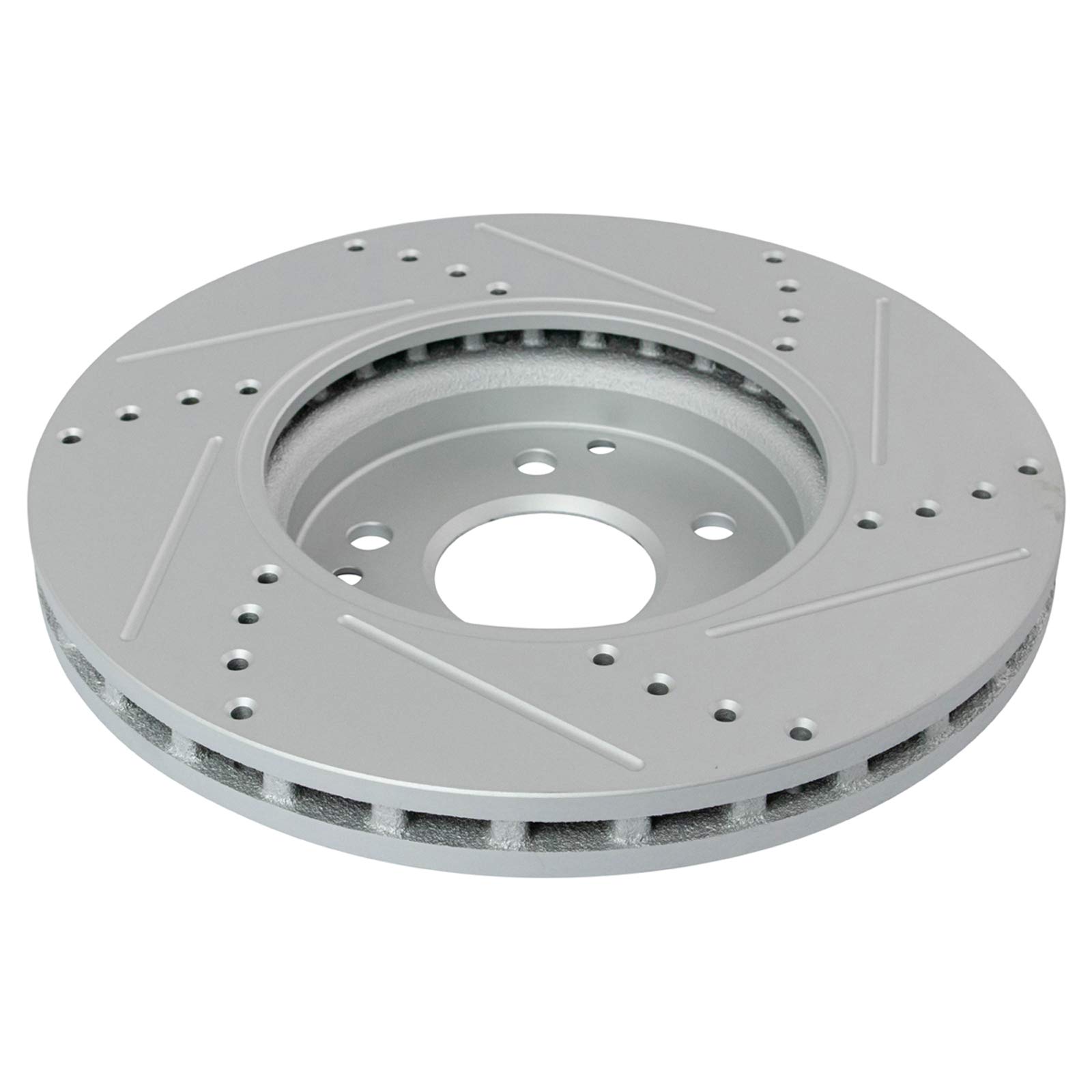 TRQ Performance Front & Rear Drilled & Slotted Brake Rotors with Posi-Quiet Ceramic Pads - High-Performance Braking for Cars, Trucks & SUVs - Ideal for Daily Driving & Performance Upgrades