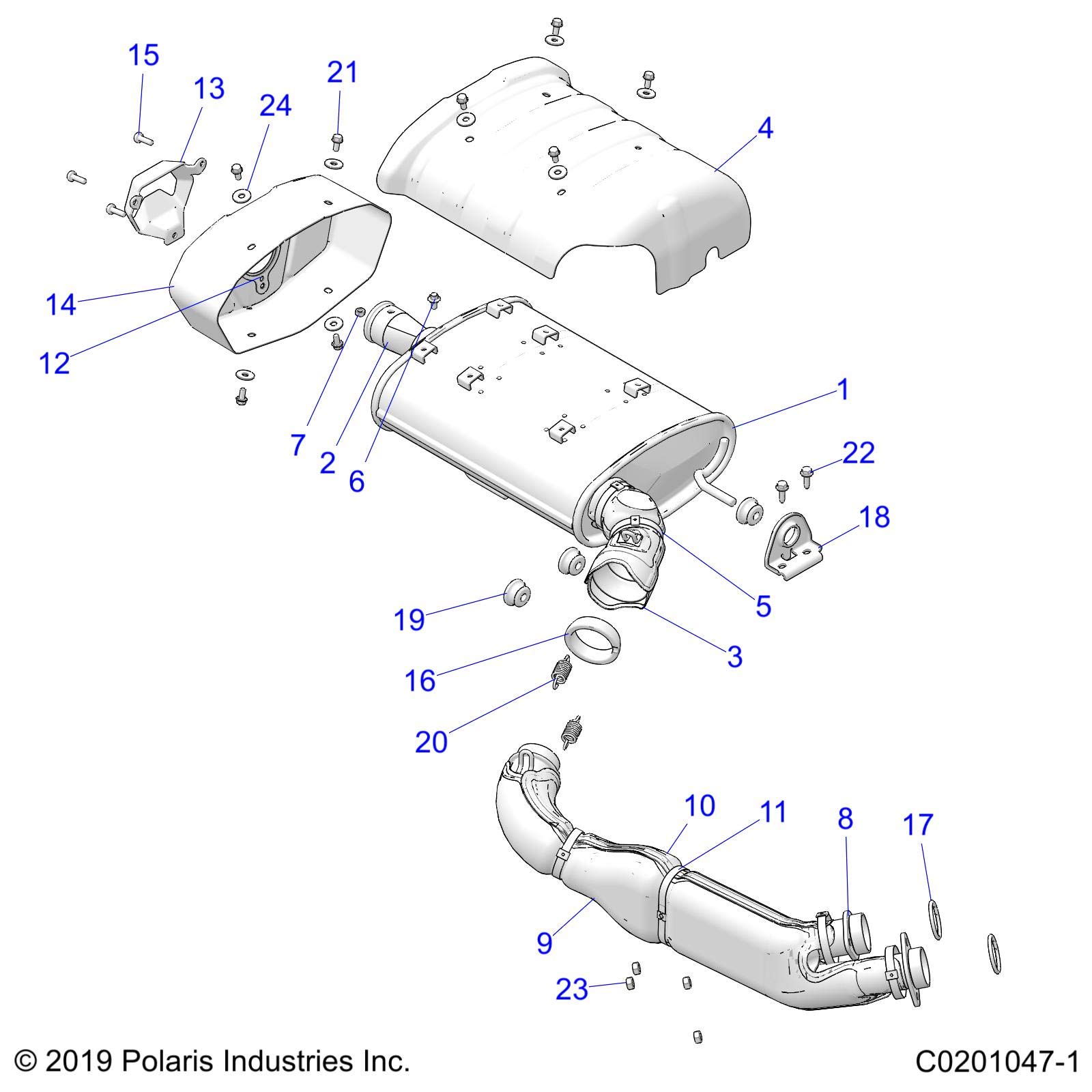 Genuine Polaris OEM ATV Heat Shield & Silencer Upper Part 5267710 - Compatible with Various Polaris ATV Models for Off-Road & Trail Riding Protection