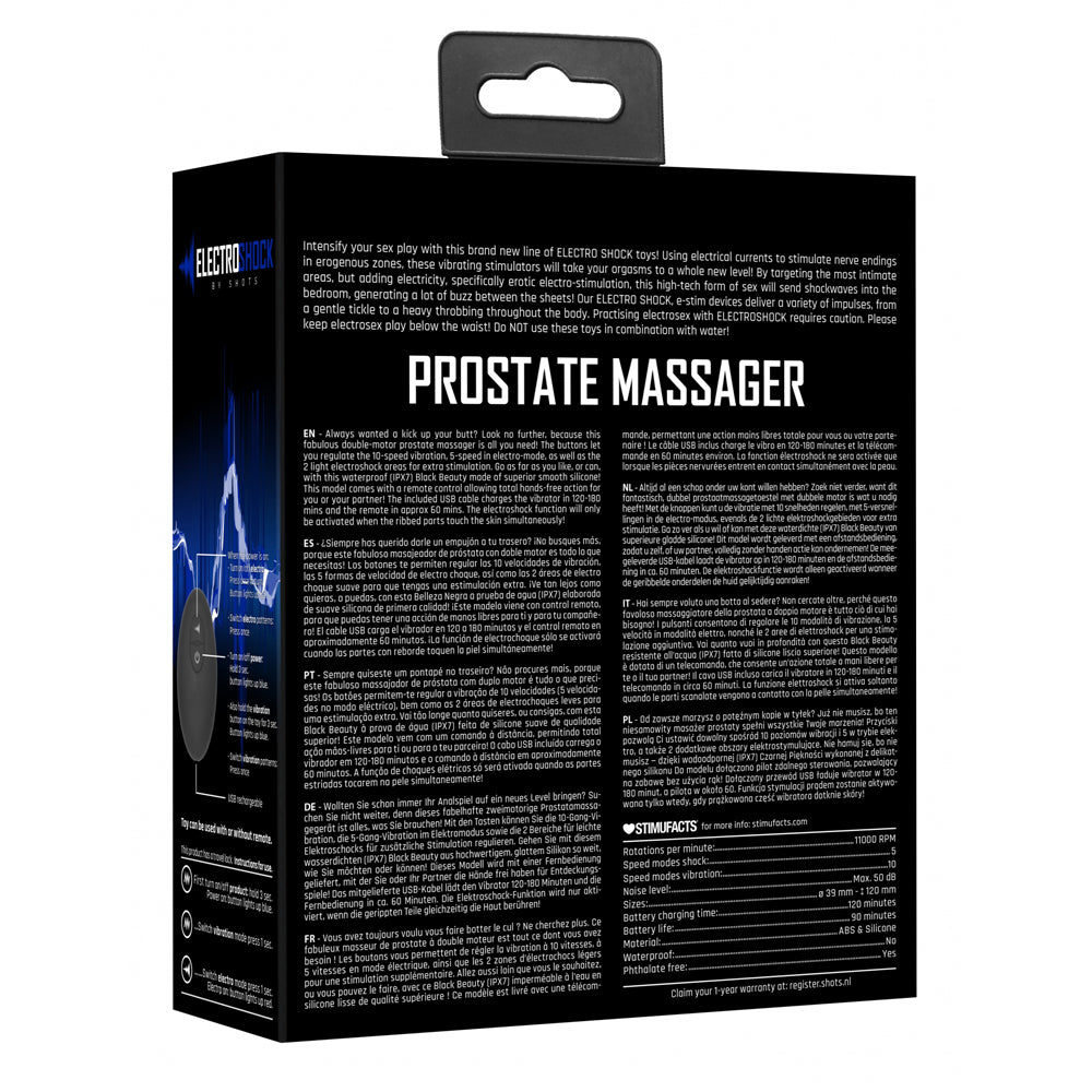 ElectroShock Remote Control Vibrating E-Stim Prostate Massager for Men - Powerful Muscle Stimulator & Pleasure Device for Sensual Play and Therapy