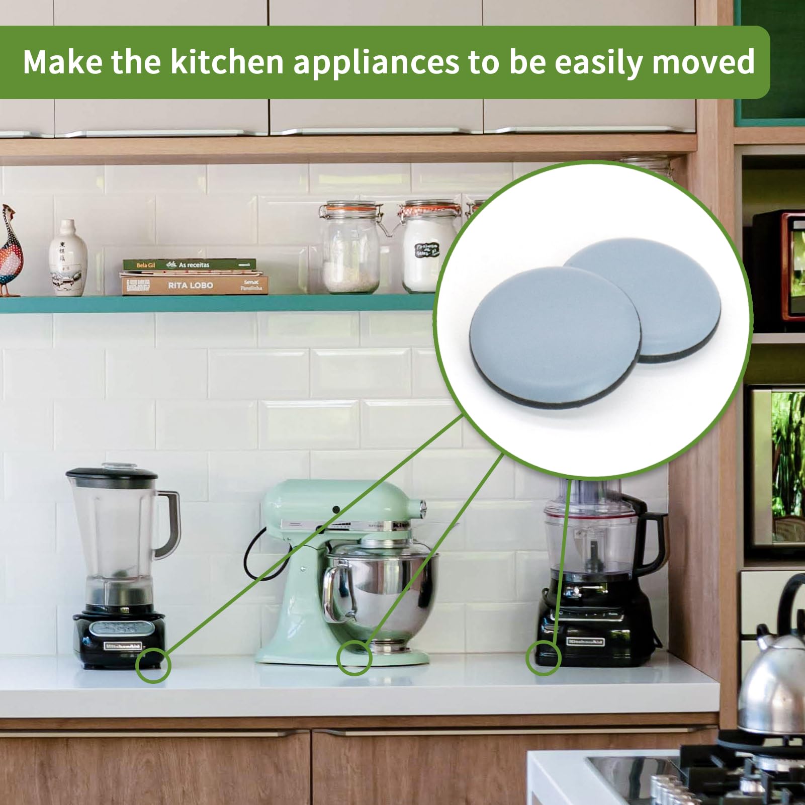 Self-Adhesive Kitchen Counter Sliders - 24PCS 3/4