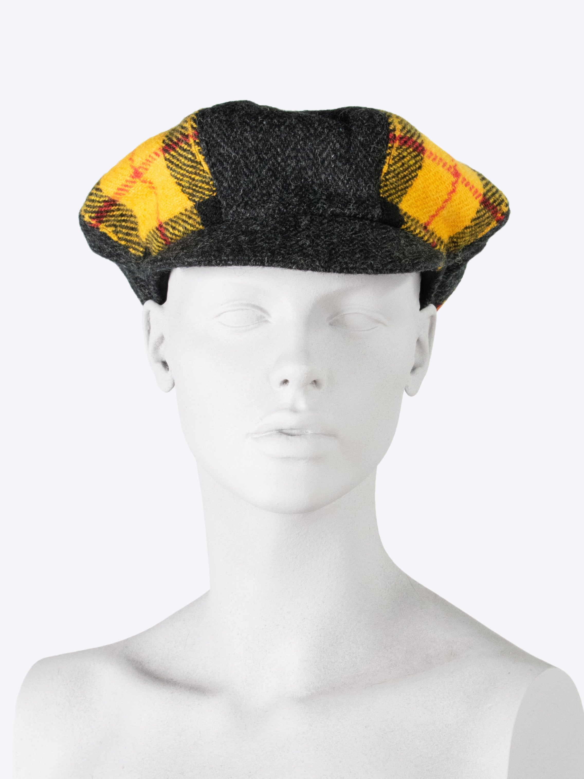 Stylish Baker Boy Cap in Charcoal & Yellow - Vintage Newsboy Hat for Men & Women - Perfect for Casual Outfits, Outdoor Activities, and Fashion Statements