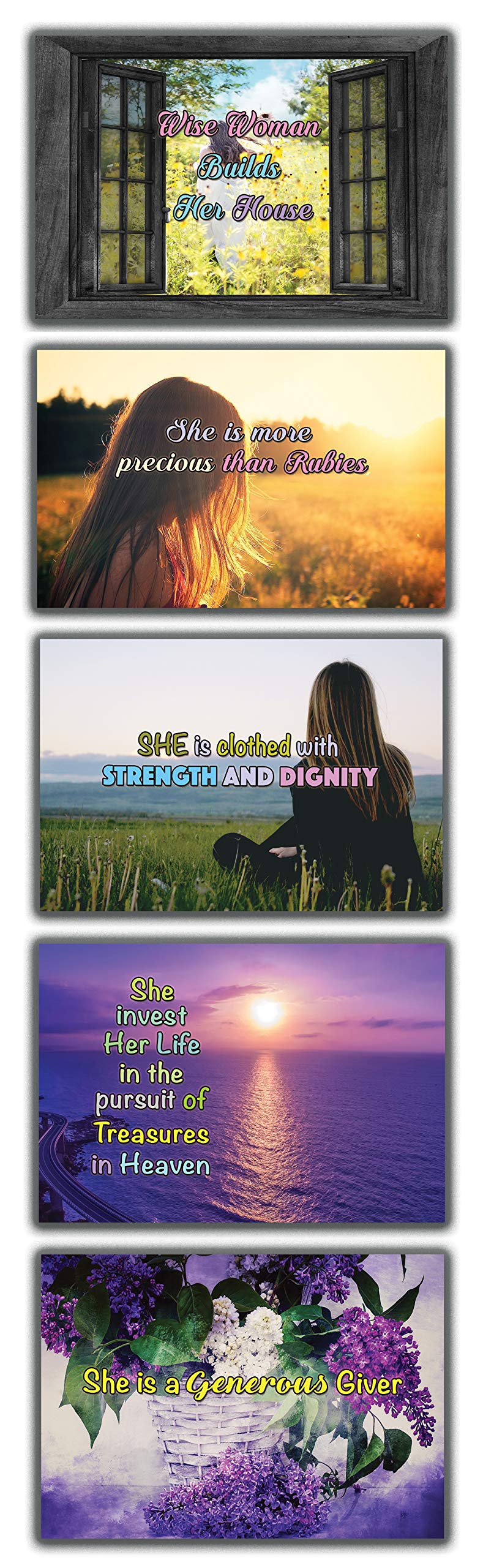 Inspirational Daily Devotional Cards for Women - NIV Bible Study Cards (30 Cards x 4 Sets) - Perfect for Morning Meditation, Bible Study Groups & Personal Spiritual Growth