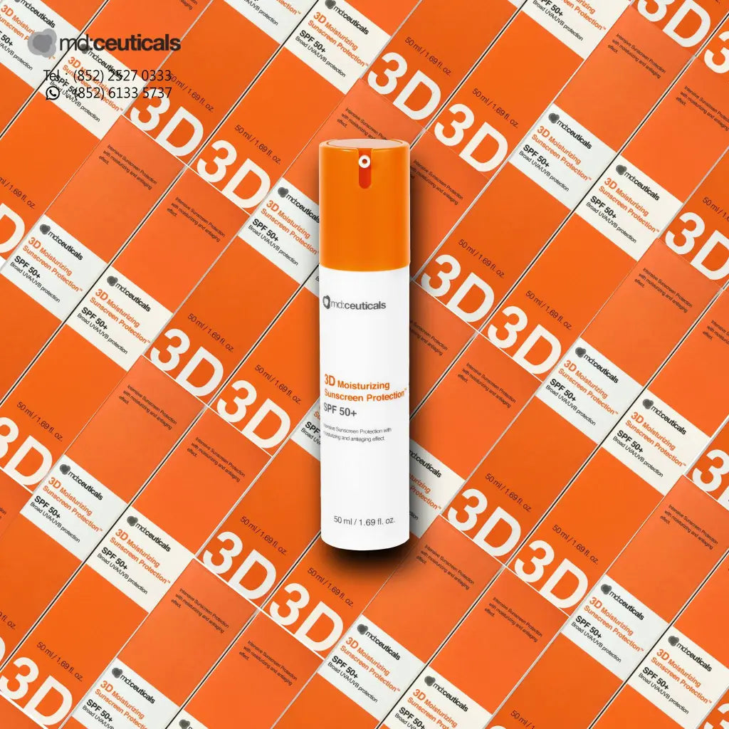 MD:ceuticals 3D Moisturizing Sunscreen SPF50+ PA+++ - 50ml Full Physical Sun Protection for Face & Body - Perfect for Daily Use, Outdoor Activities & Travel