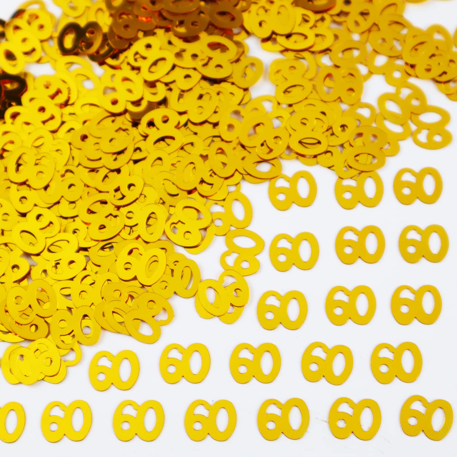 60th Birthday Confetti - Gold Number 60 Table Scatter for Anniversary Party Decorations | Happy Birthday Party Supplies | Perfect for Table Centerpieces, Cake Toppers & Celebration Decor