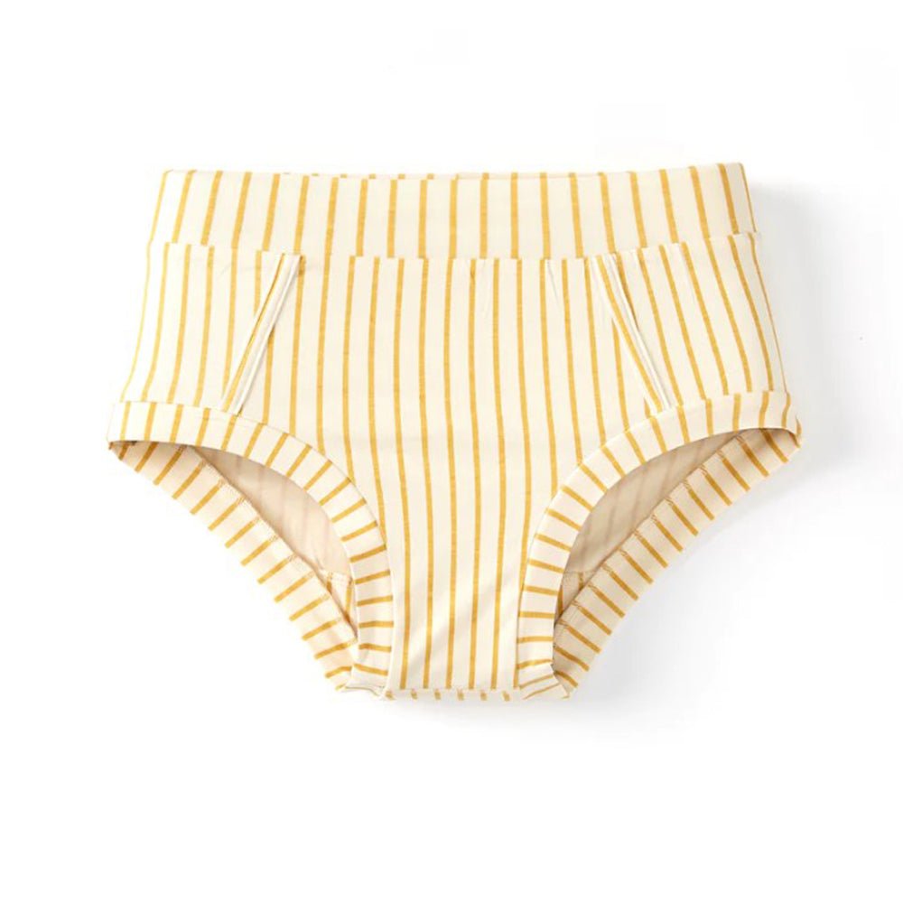 Organic Cotton & Bamboo Women's Underwear Briefs - Golden Stripe - Soft, Breathable & Eco-Friendly Panties for Everyday Comfort & Lounge Wear