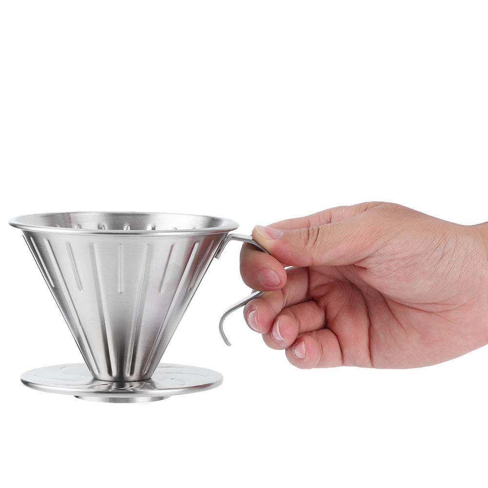 Stainless Steel Pour Over Coffee Filter - Reusable Dripper for Home & Office Brewing