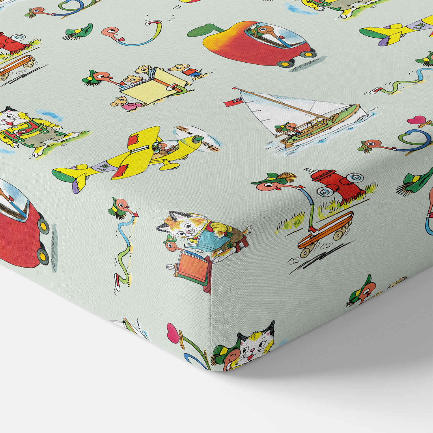 Richard Scarry's Busyworld™ Lowly Worm Crib Sheet - Soft Baby Crib Fitted Sheet with Adorable Worm Design | Perfect for Nursery, Baby Shower Gifts & Toddler Bedding Set