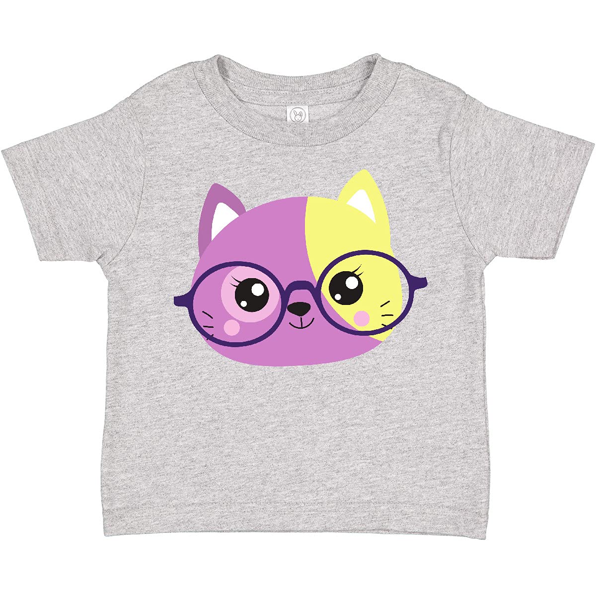 Inktastic Hipster Cat with Glasses - Cute Kitten Graphic Toddler T-Shirt for Boys & Girls - Perfect for Casual Wear, Playdates, and Cat Lover Outfits