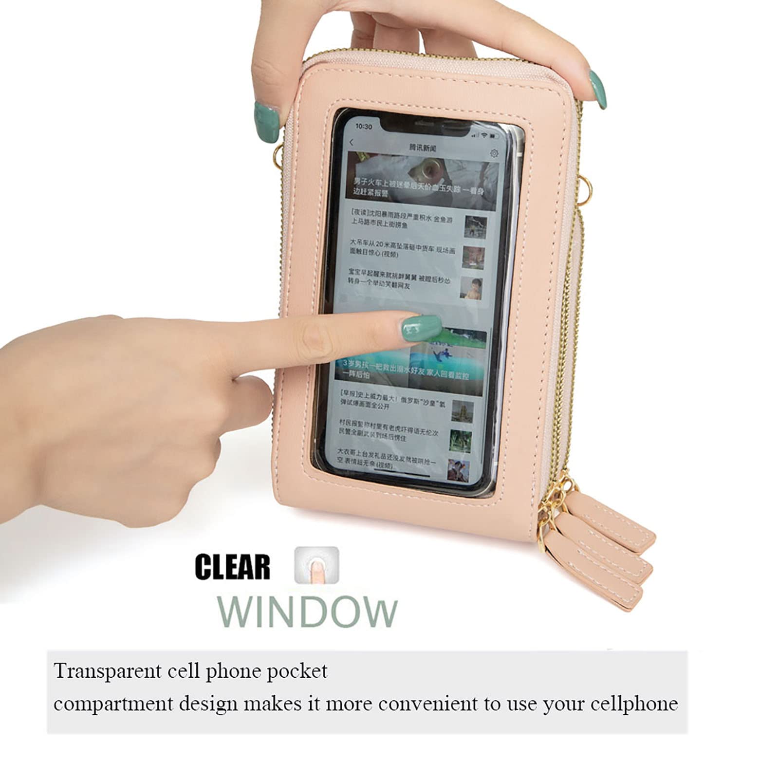 myfriday RFID Blocking Crossbody Phone Purse for Women - Small Touch Screen Shoulder Bag with 2 Adjustable Straps - Perfect for Travel, Shopping & Everyday Use