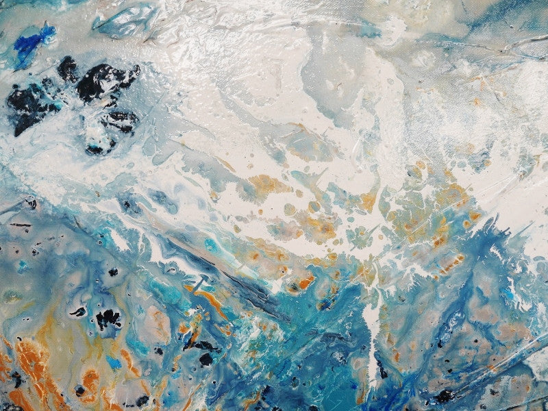 Abstract Blue Creme Art Print - Modern Wall Decor for Living Room, Bedroom & Office - Inspirational Home Decor